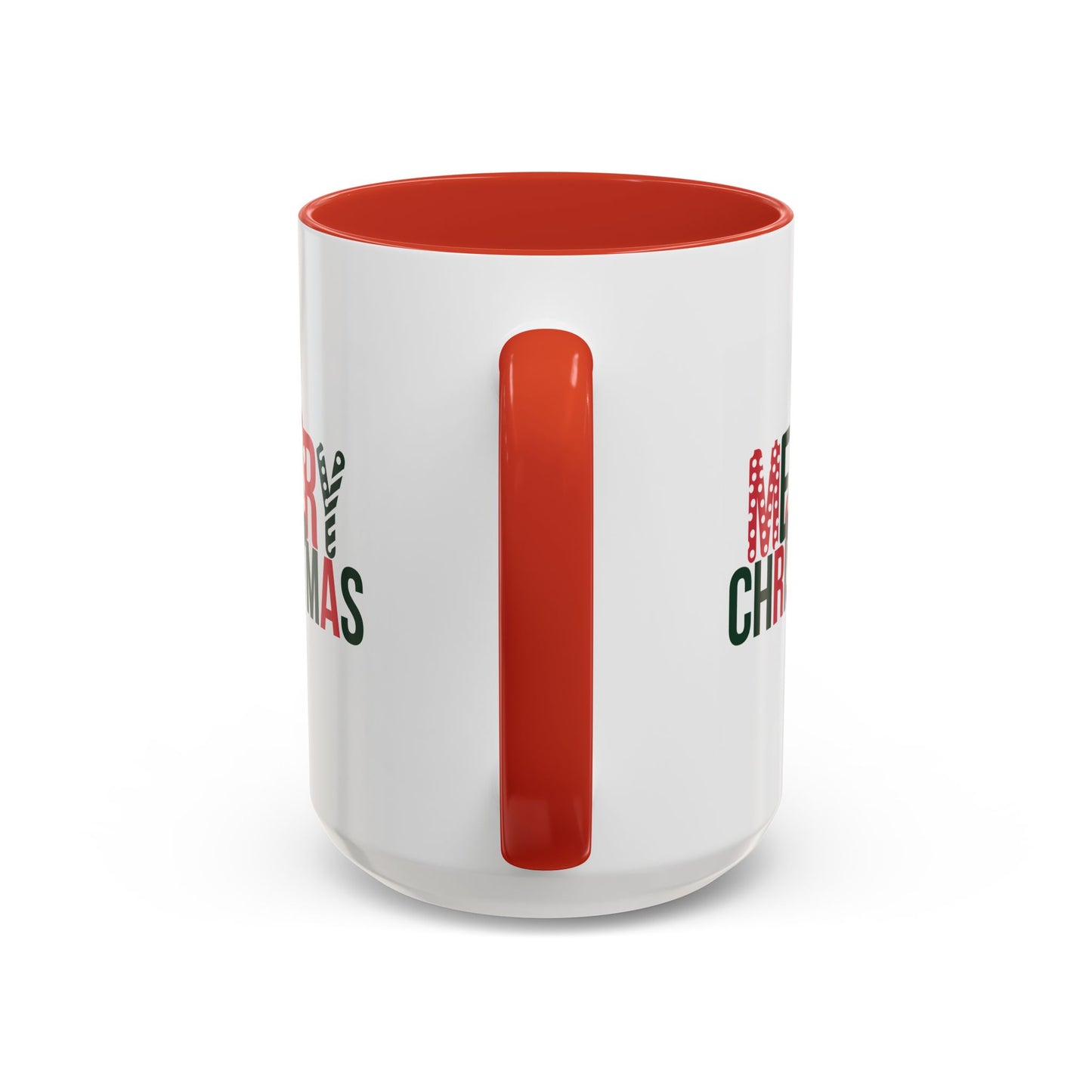 Christmas Mug - Merry Christmas Green & Red Text Santa