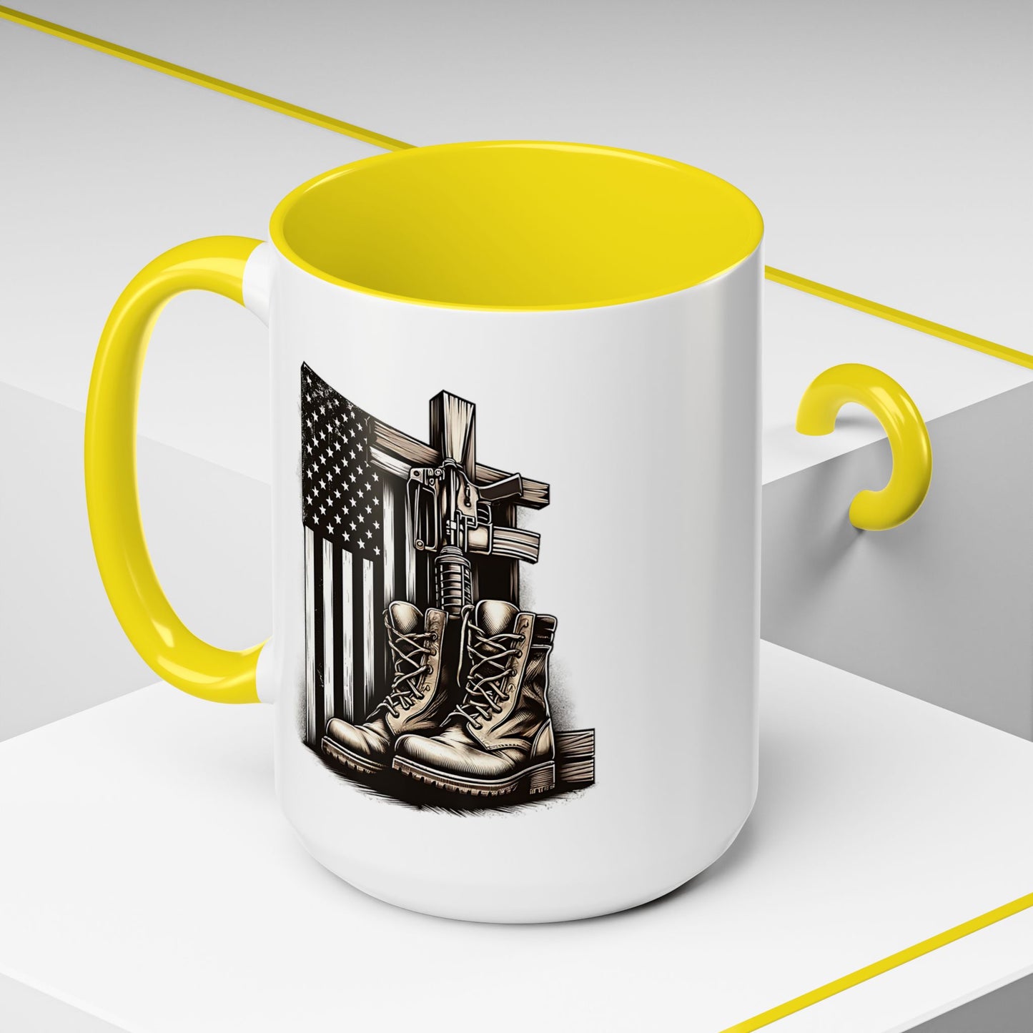 4th of July Mug - Fallen Soldier Boots Flag