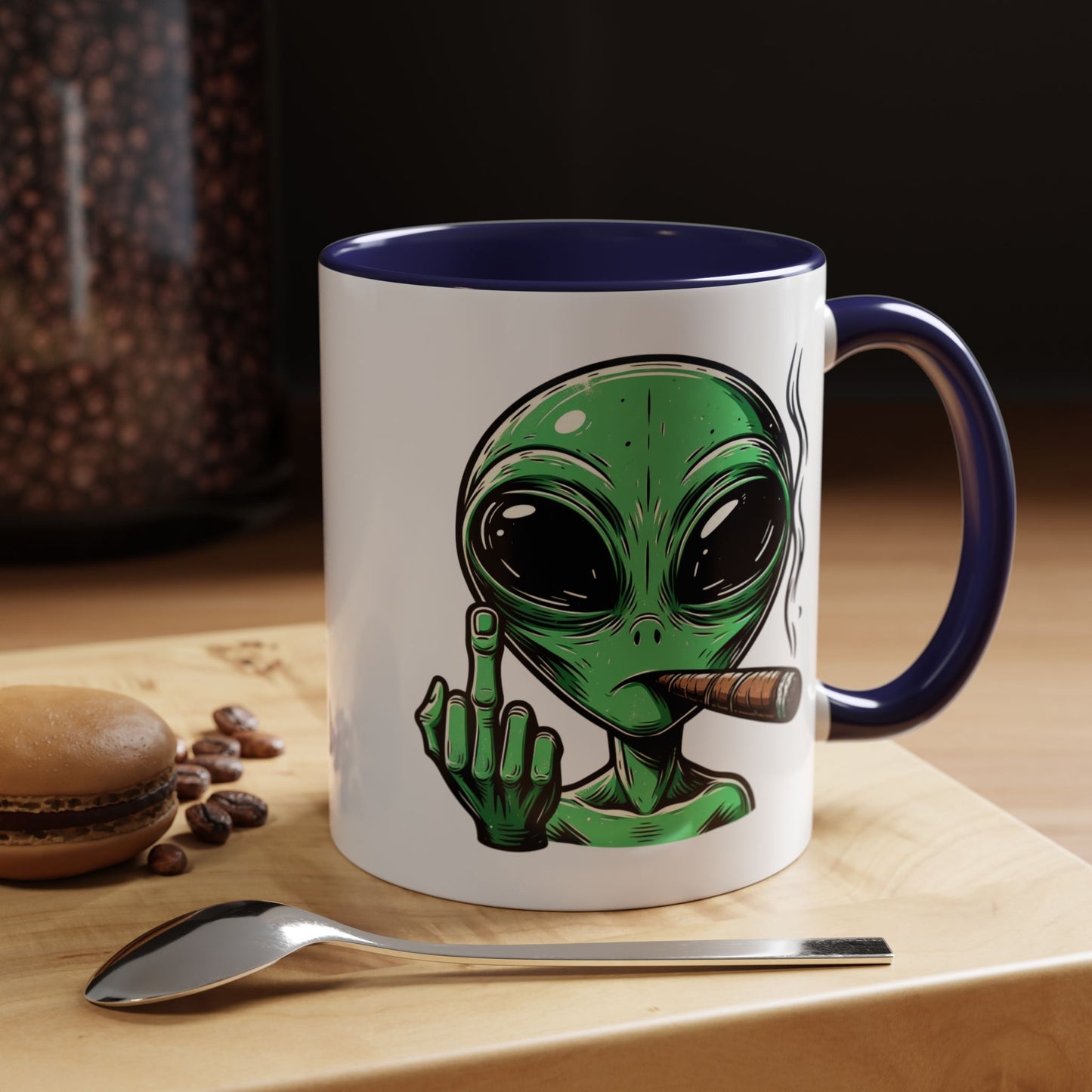 Adult Mug - Green Alien Fuck You Human