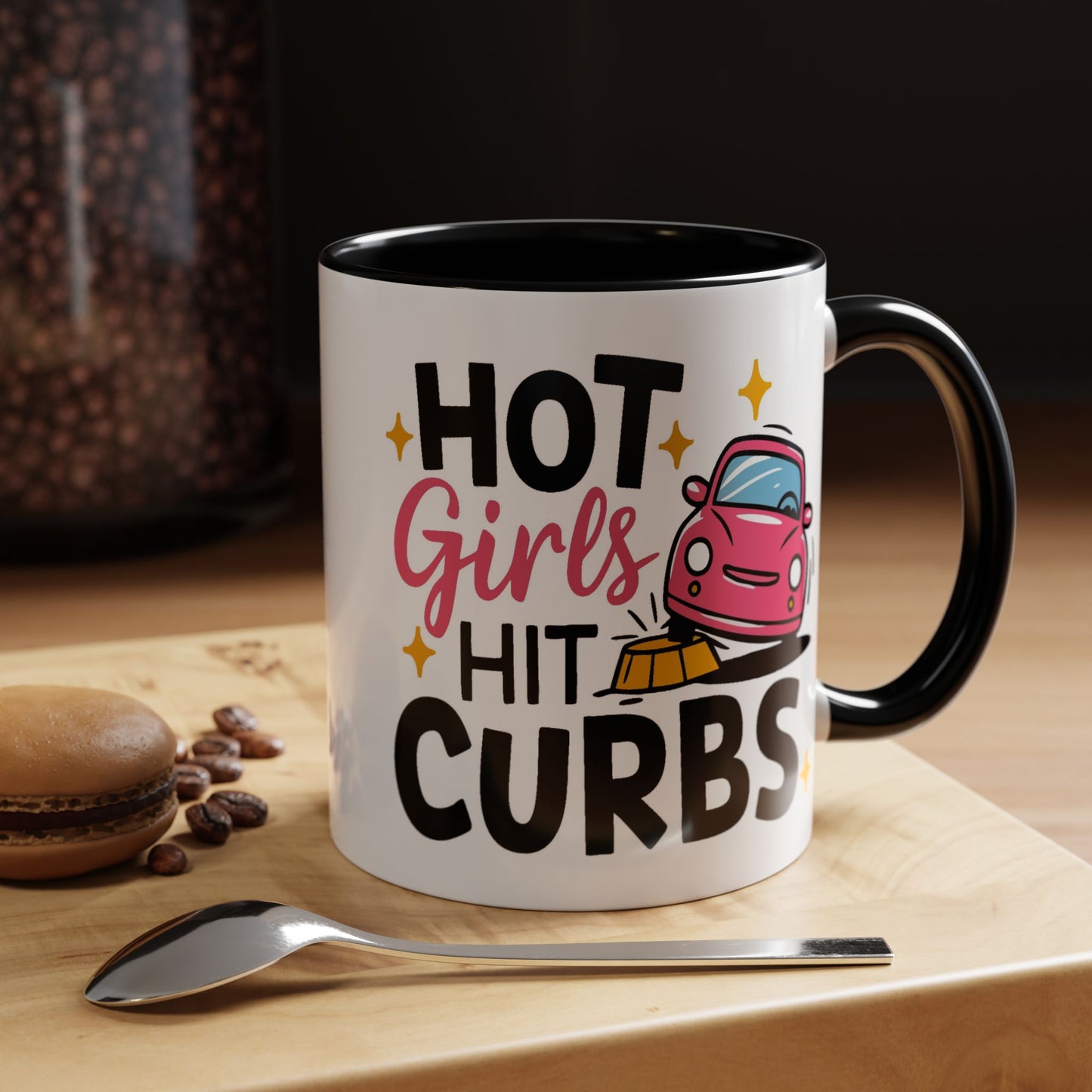 Humor Mug - Hot Girls Hit Curbs