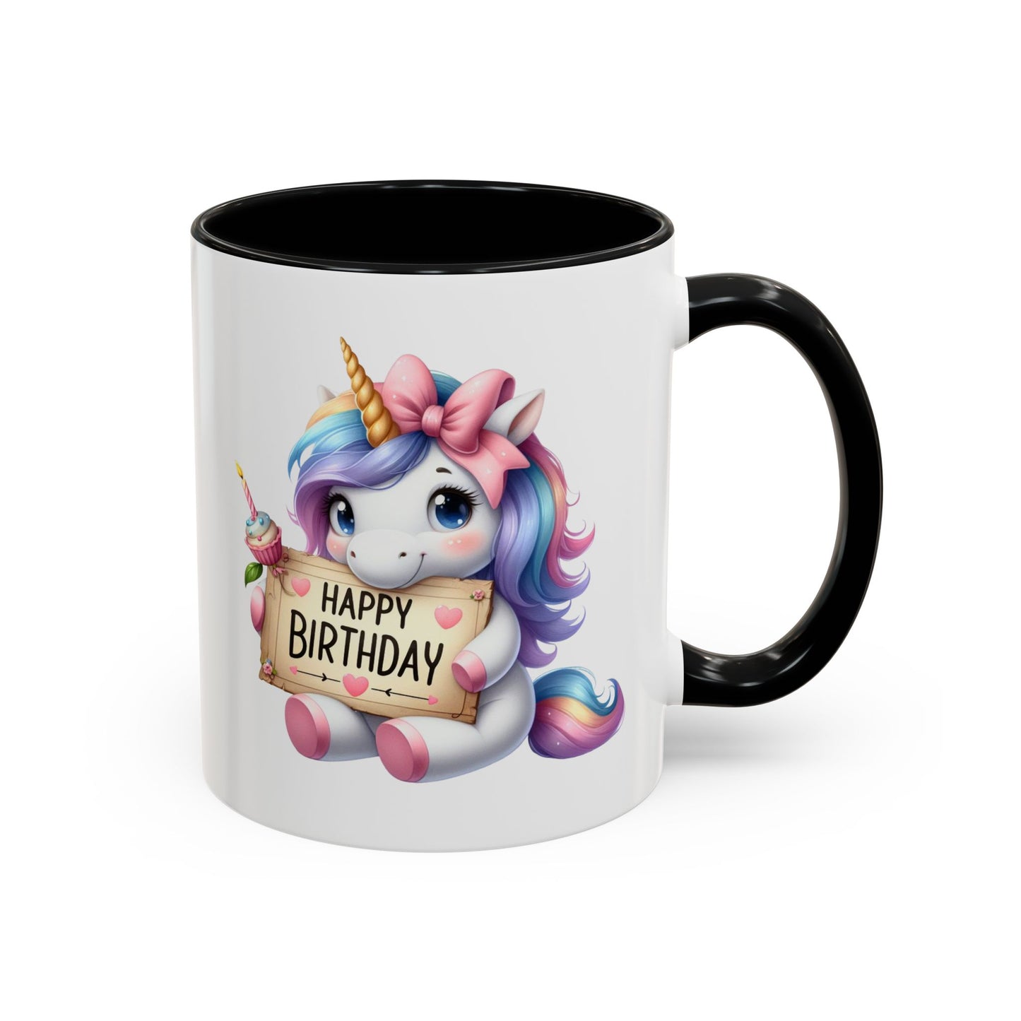 Birthday Mug - Girl Unicorn Happy Birthday Sign