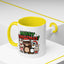 Christmas Mug - Merry Christmas Green & Red Text Cute Animals