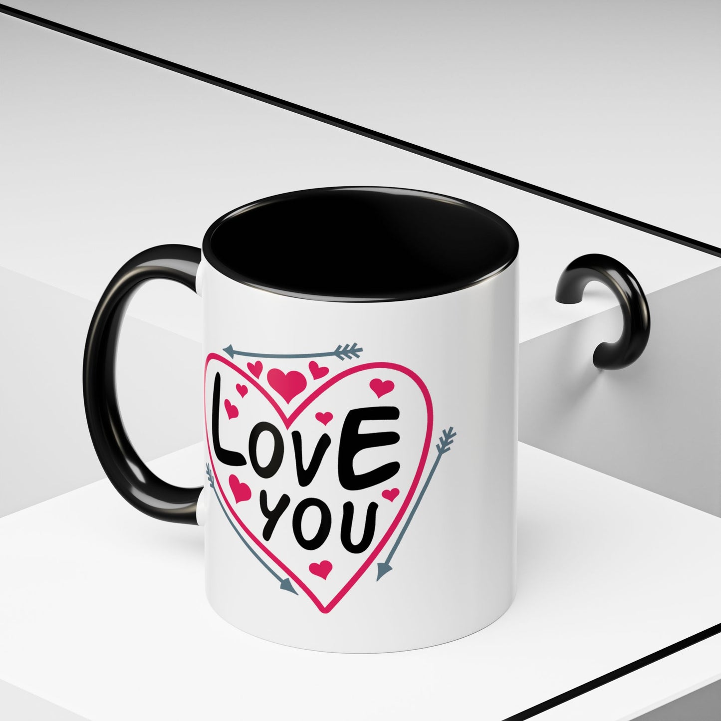 Valentine's Day Mug - Love You Heart Arrows