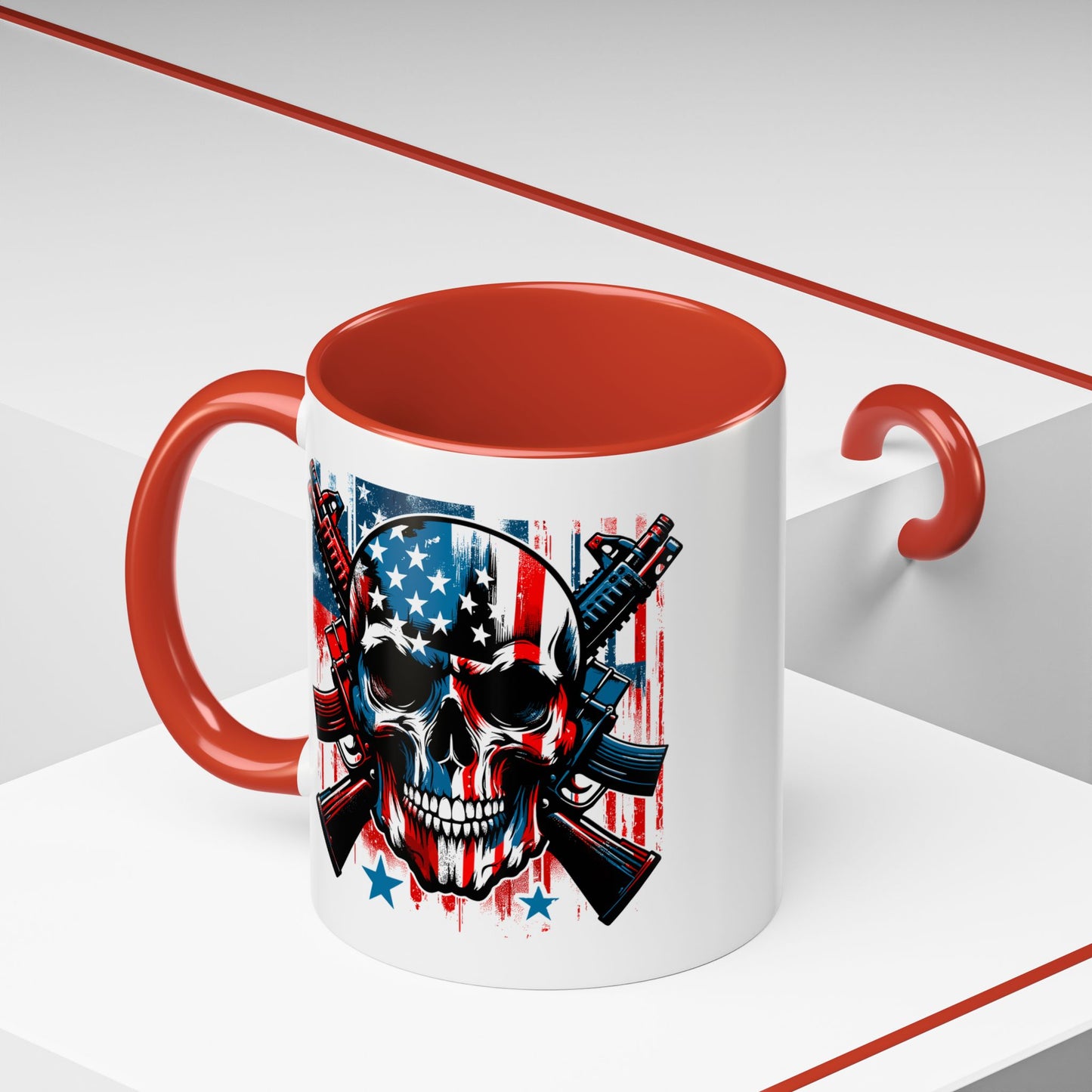 4th of July Mug - Skull With American Flag