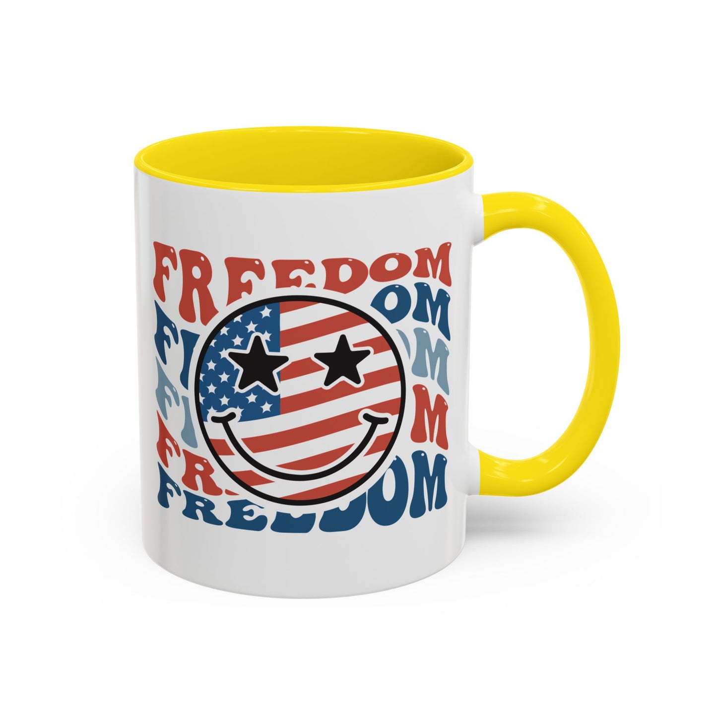 4th of July Mug - Freedom Smiley Face