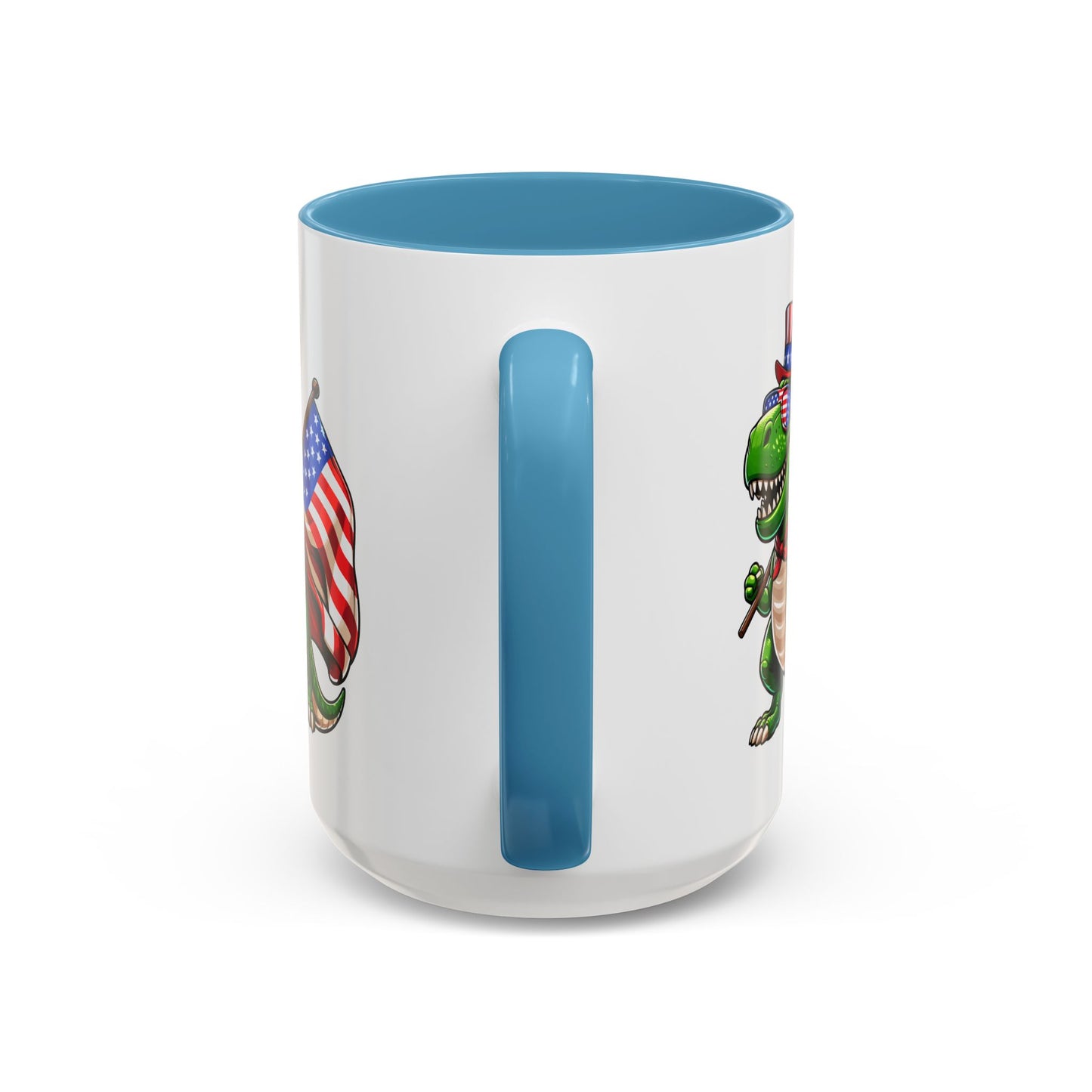 4th of July Mug - T Rex Dinosaur USA Flag