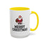 Christmas Mug - Merry Christmas Black Text Santa Walking