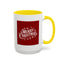 Christmas Mug - Merry Christmas White Text Maroon Background