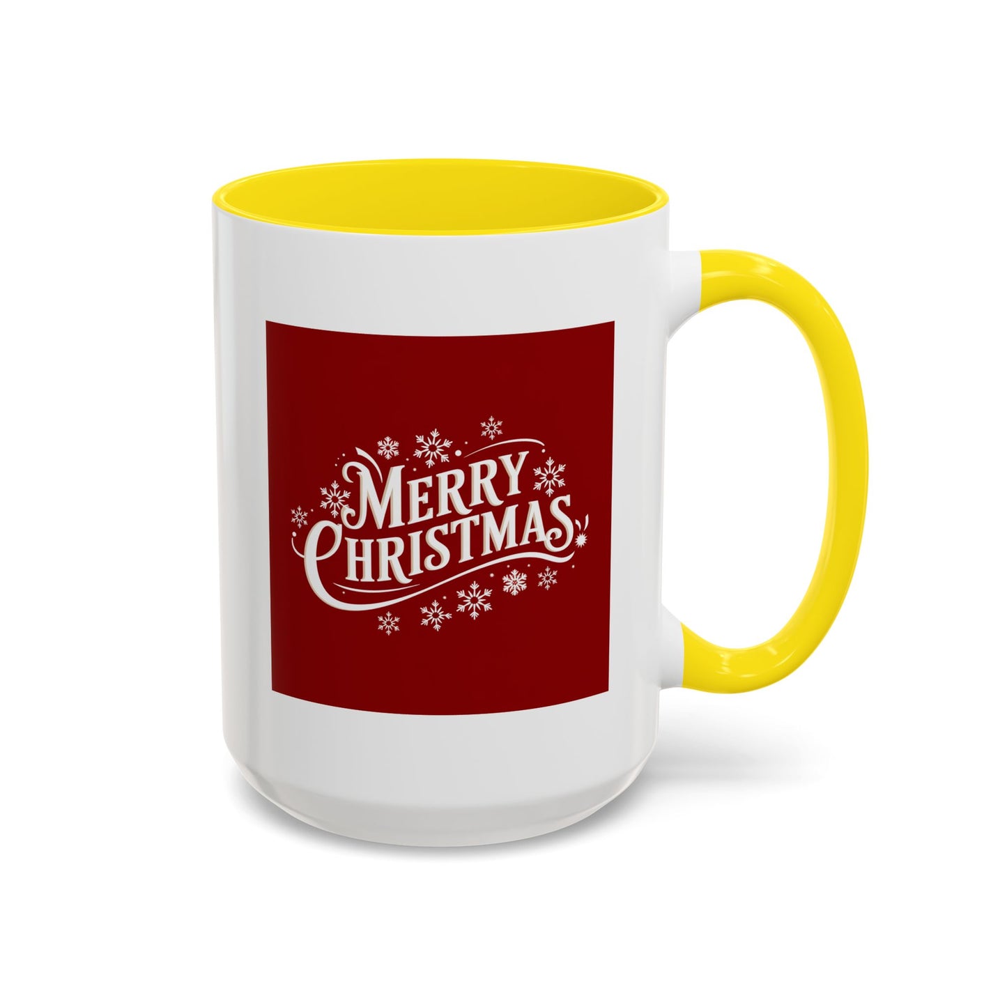 Christmas Mug - Merry Christmas White Text Maroon Background