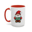 Christmas Mug - Merry Christmas White & Green Text Gnome Snow