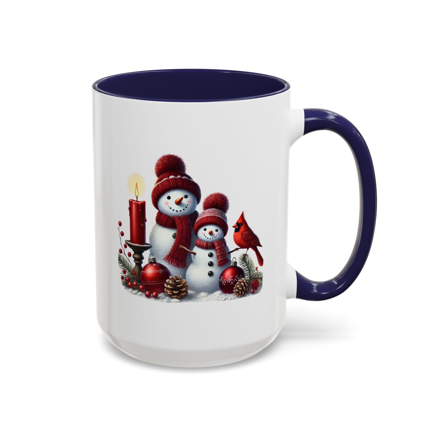 Christmas Mug - Burgundy Snowman Family