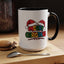 Christmas Mug - Merry Christmas Red Yellow & Blue Text Red Hats