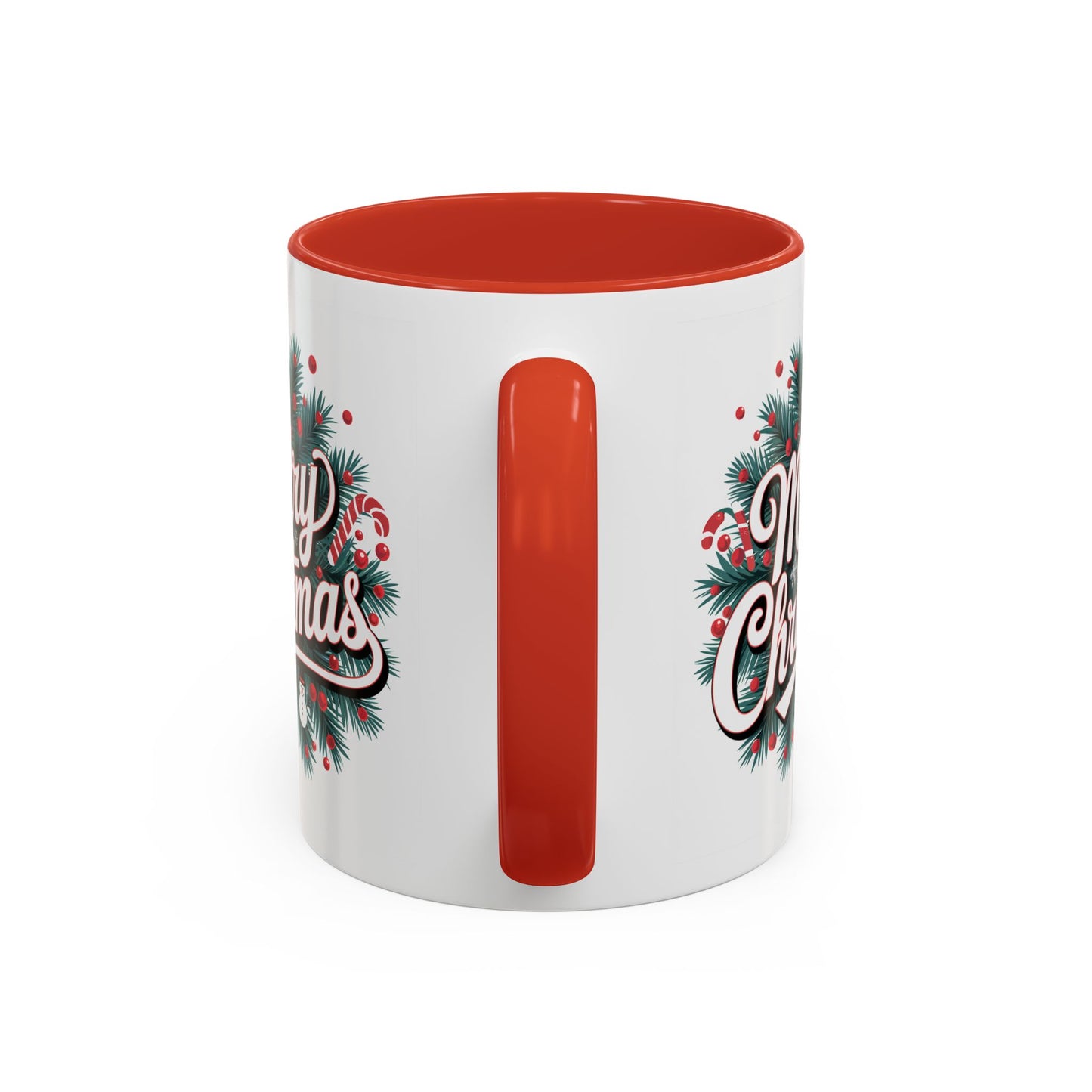 Christmas Mug - Merry Christmas White & Red Embossed Text