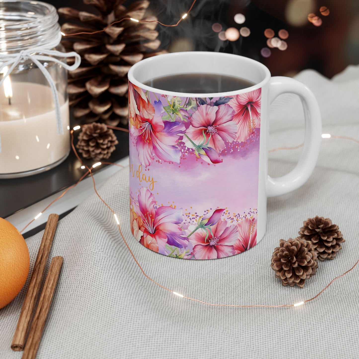 Mother's Day Mug - Happy Mother's Day Floral Design