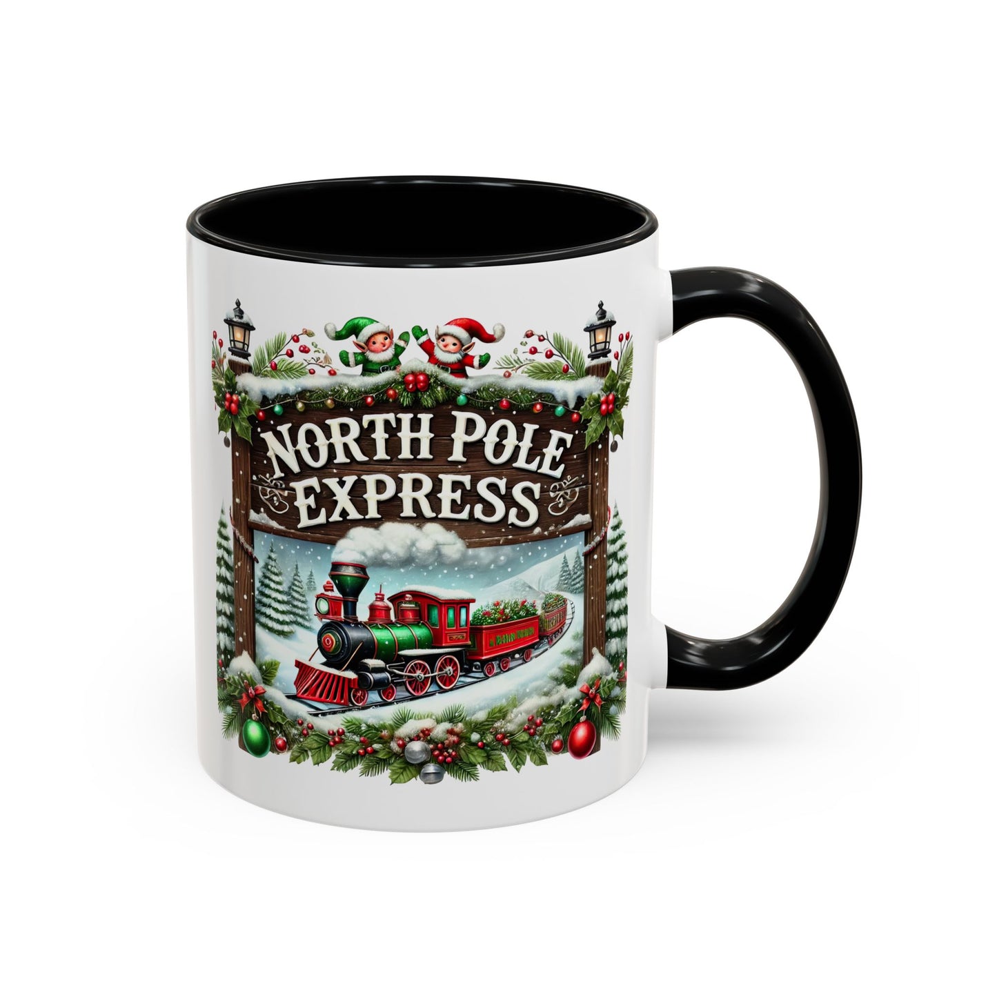 Christmas Mug - North Pole Express Steam Locomotive Decorations