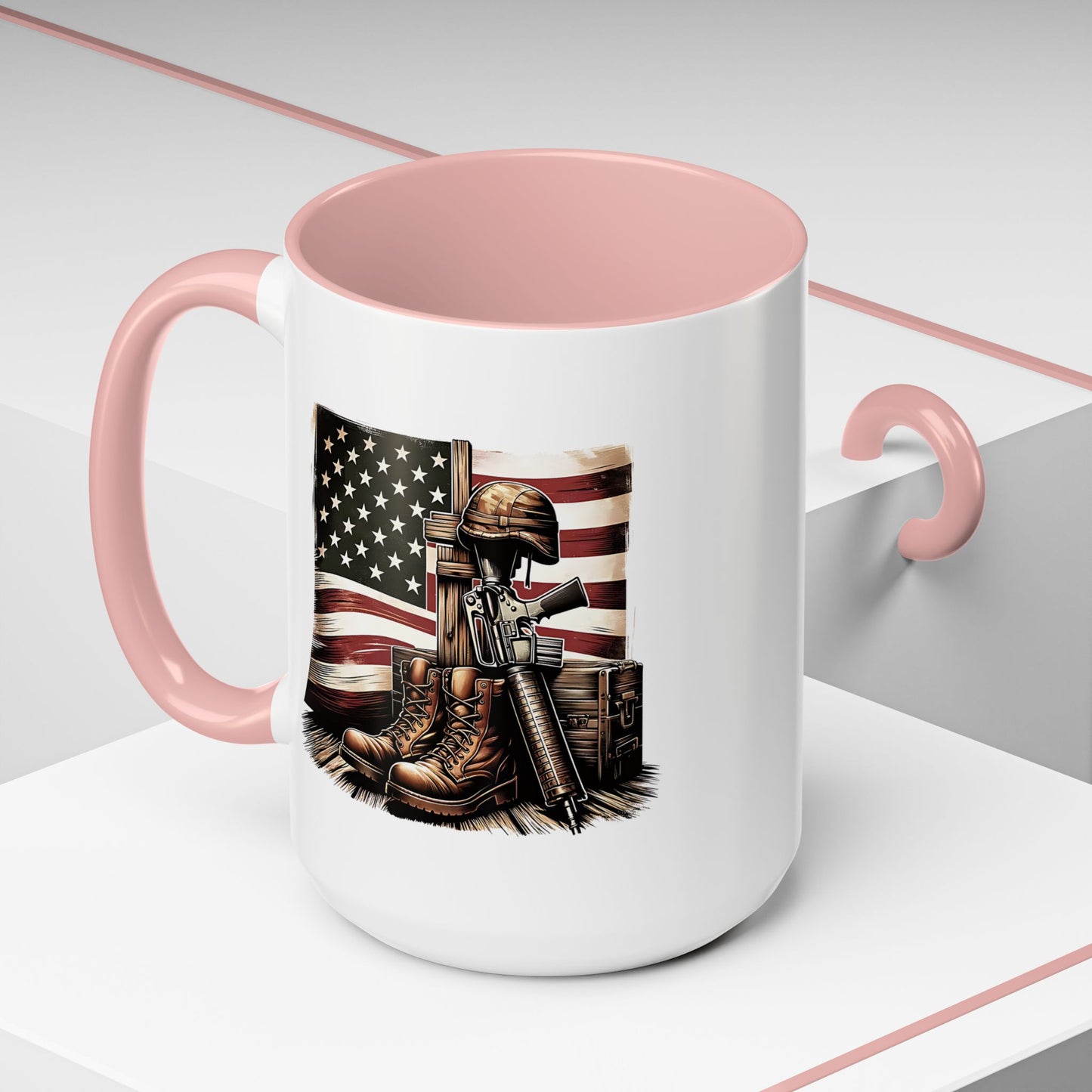 4th of July Mug - Fallen Soldier Boots Flag 3