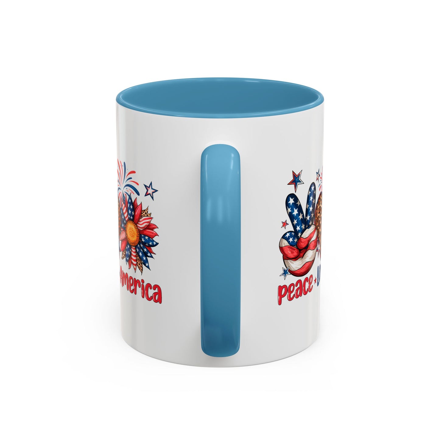 4th of July Mug - Peace Love America