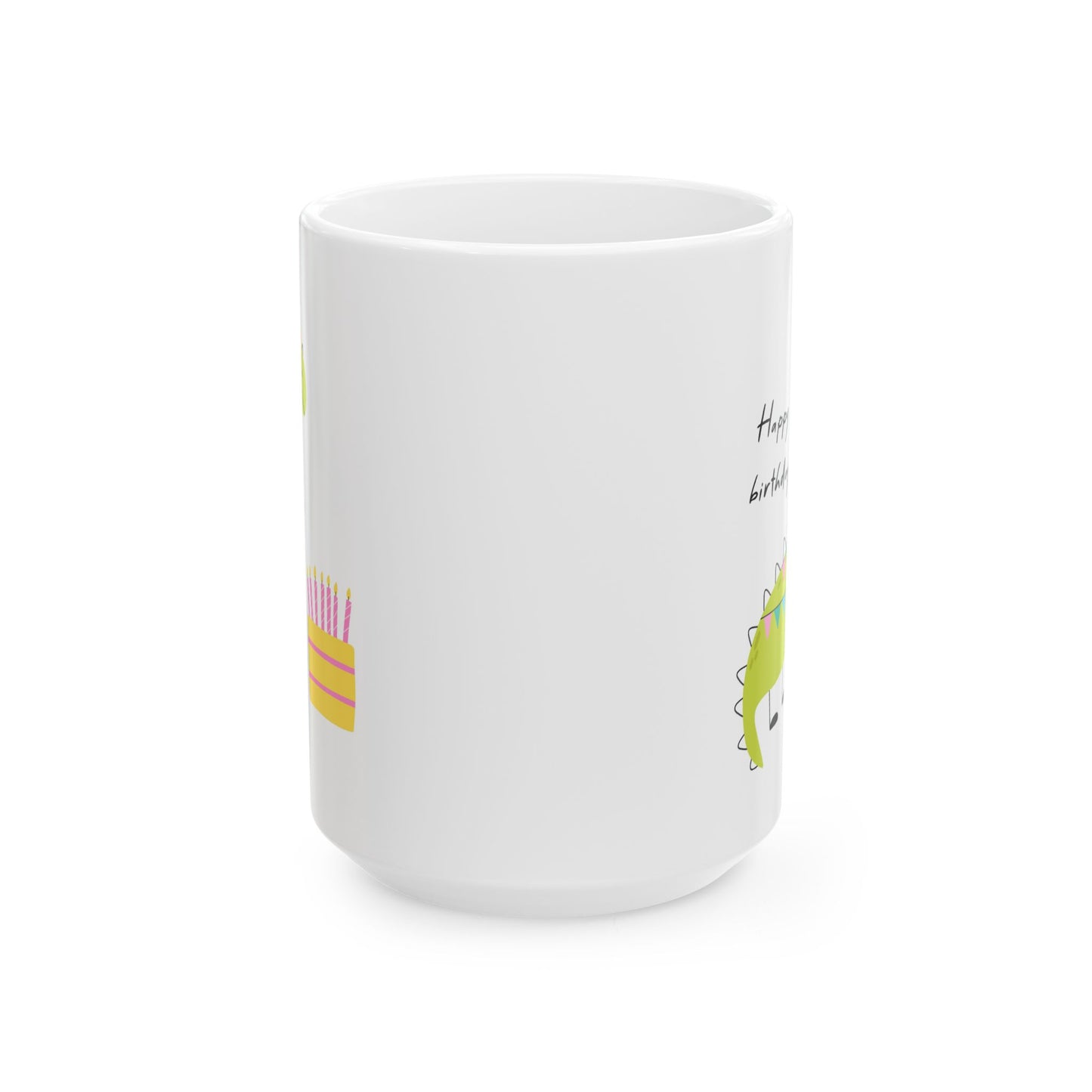 Birthday Mug - Happy Birthday Dinosaur Cake