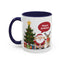 Christmas Mug - Happy Holidays Callout Santa Tree Presents Reindeer