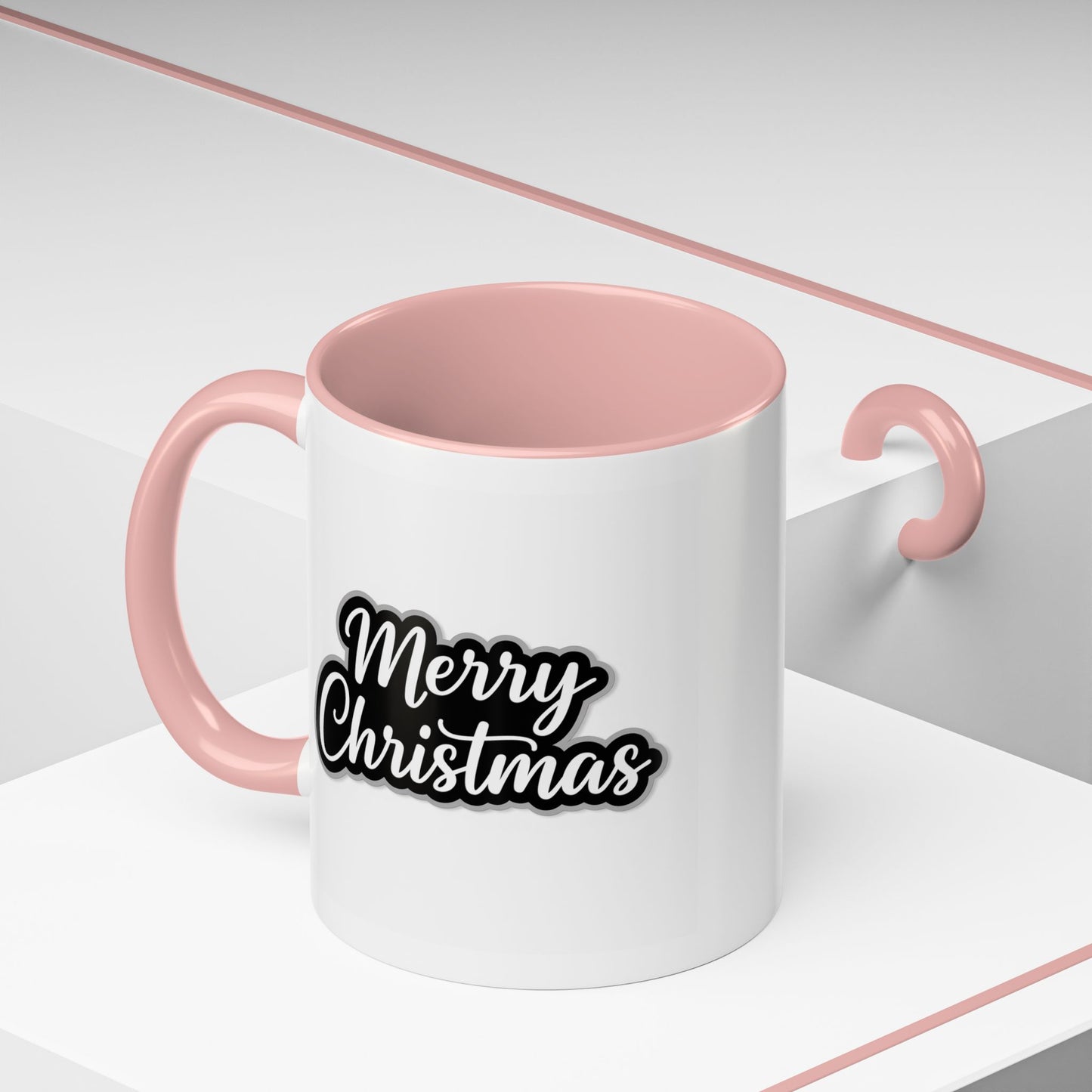 Christmas Mug - Merry Christmas White Black & Grey Text