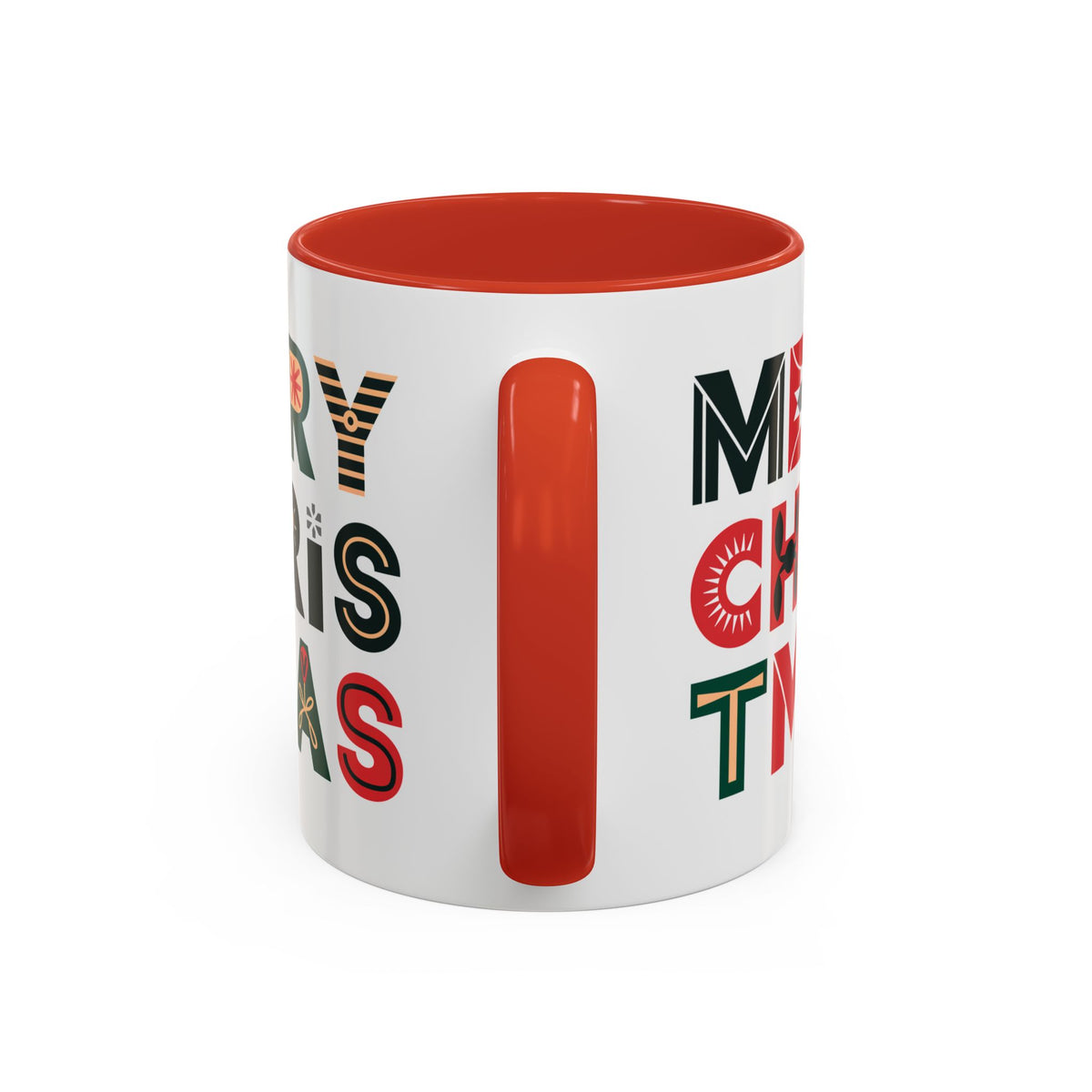 Christmas - Merry Christmas Black Red Green Patterned Text