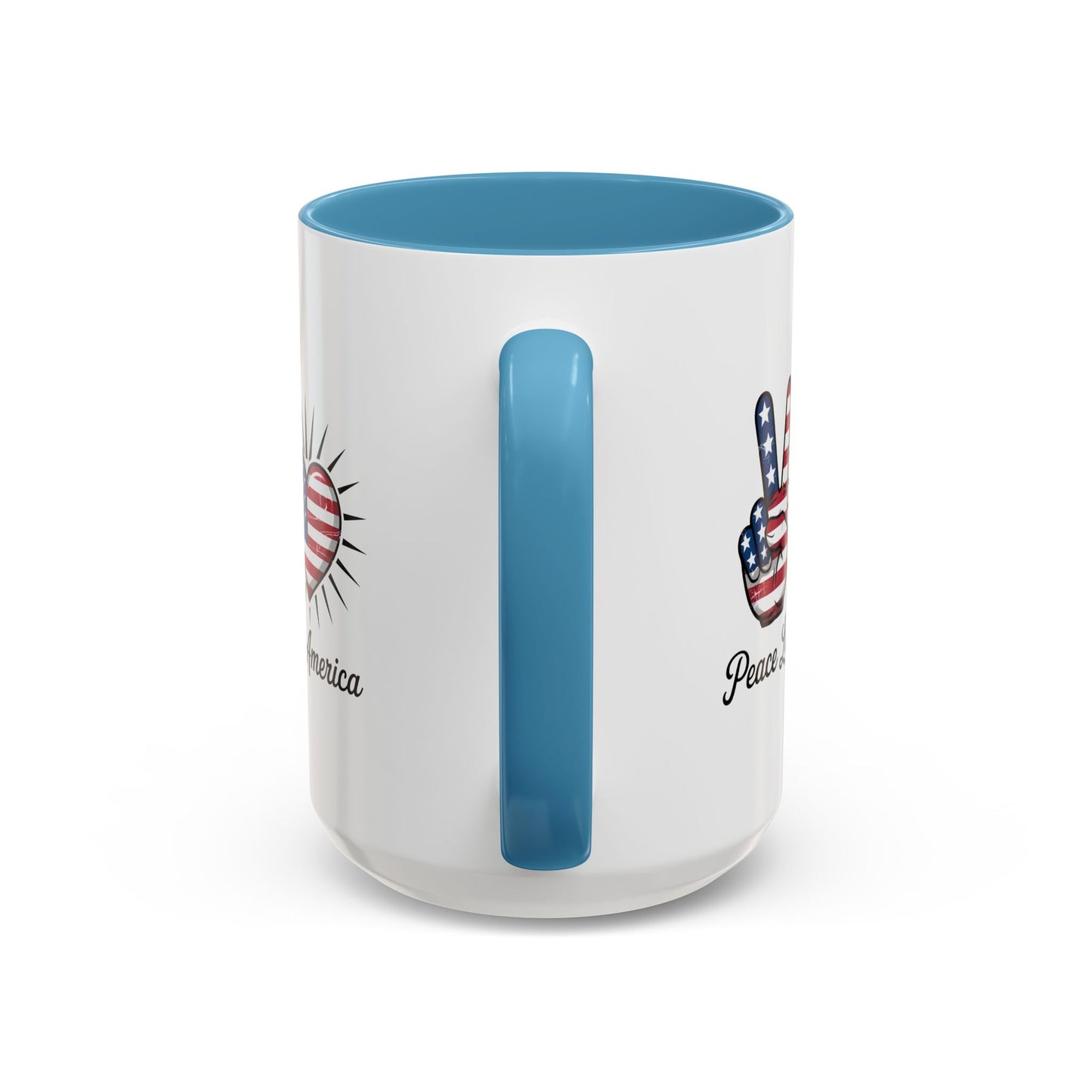 4th of July Mug - Peace Love America