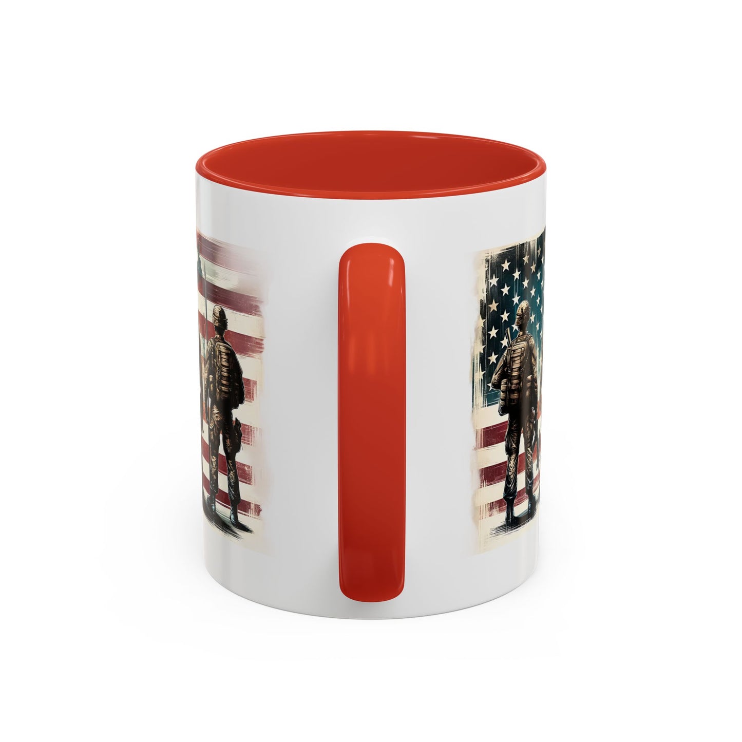4th of July Mug - Soldiers American Flag
