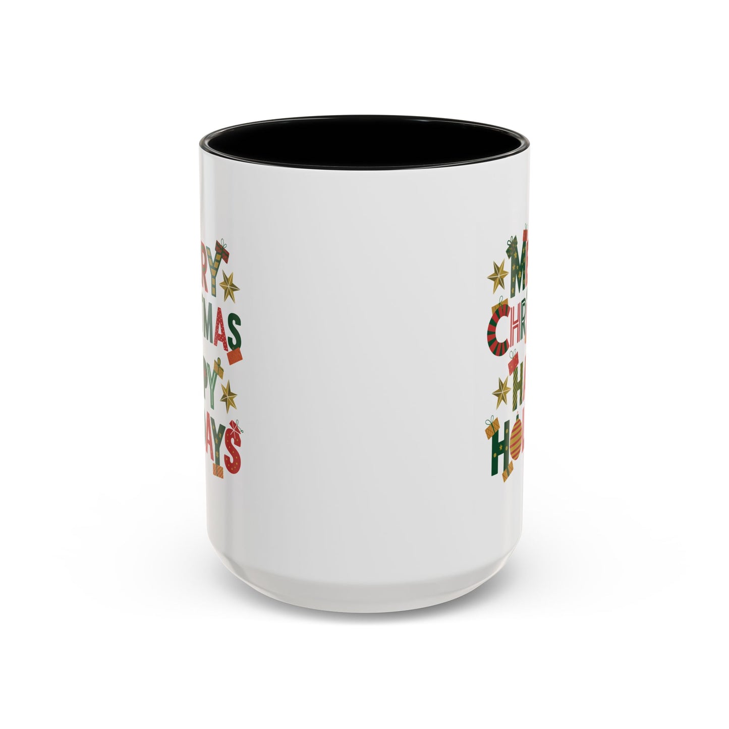 Christmas Mug - Merry Christmas Happy Holidays Decorative Text