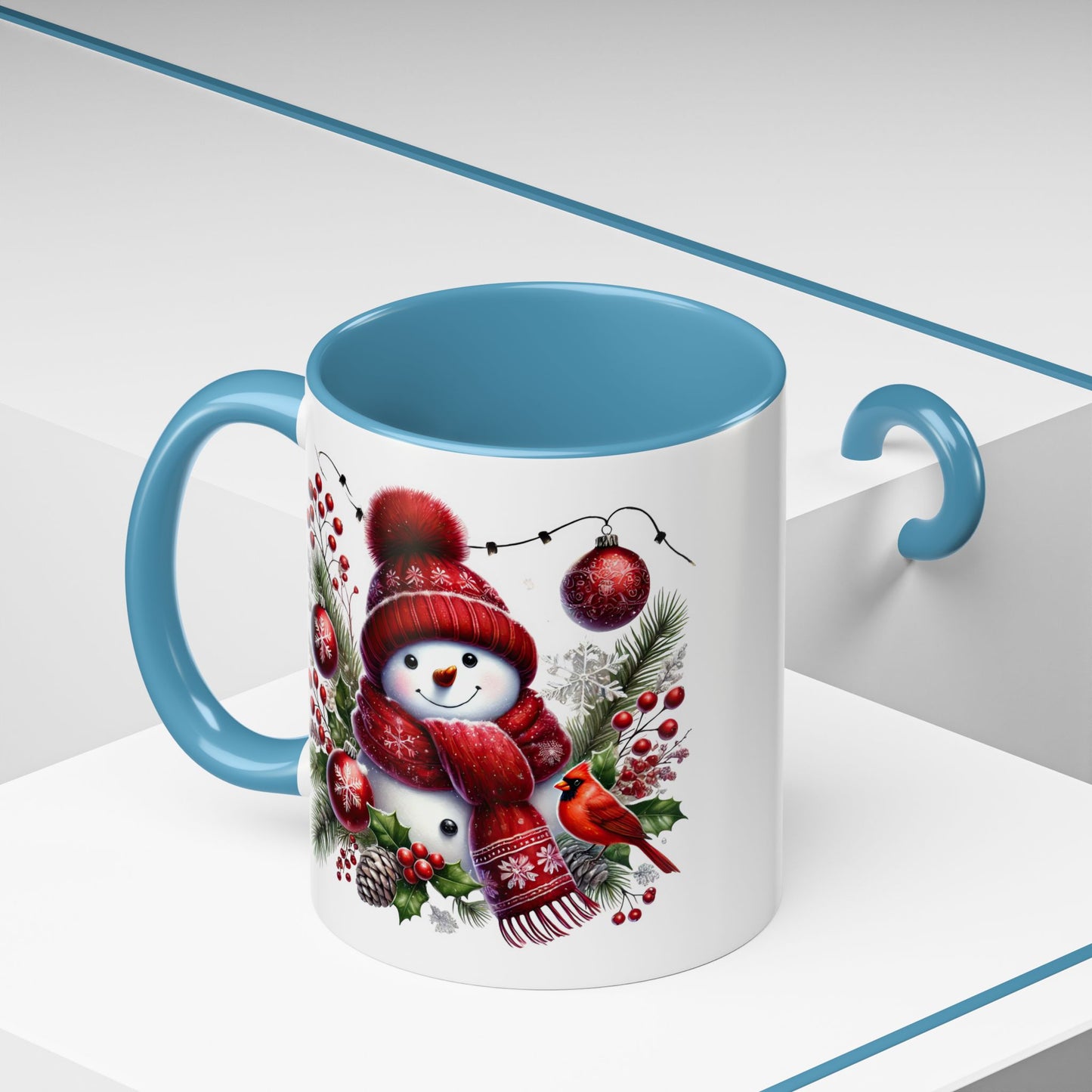 Christmas Mug - Burgundy Snowman