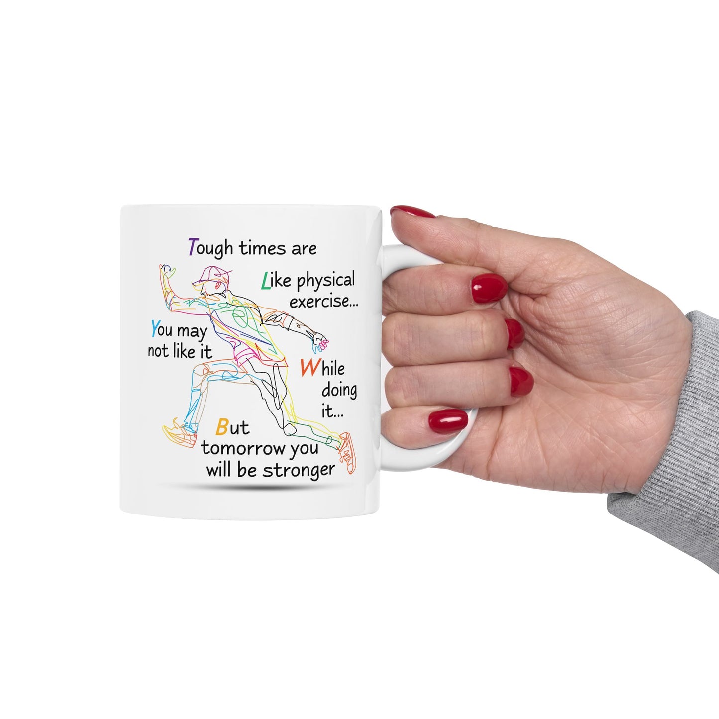 Motivation Mug - Tough Times Are Like Physical Exercise