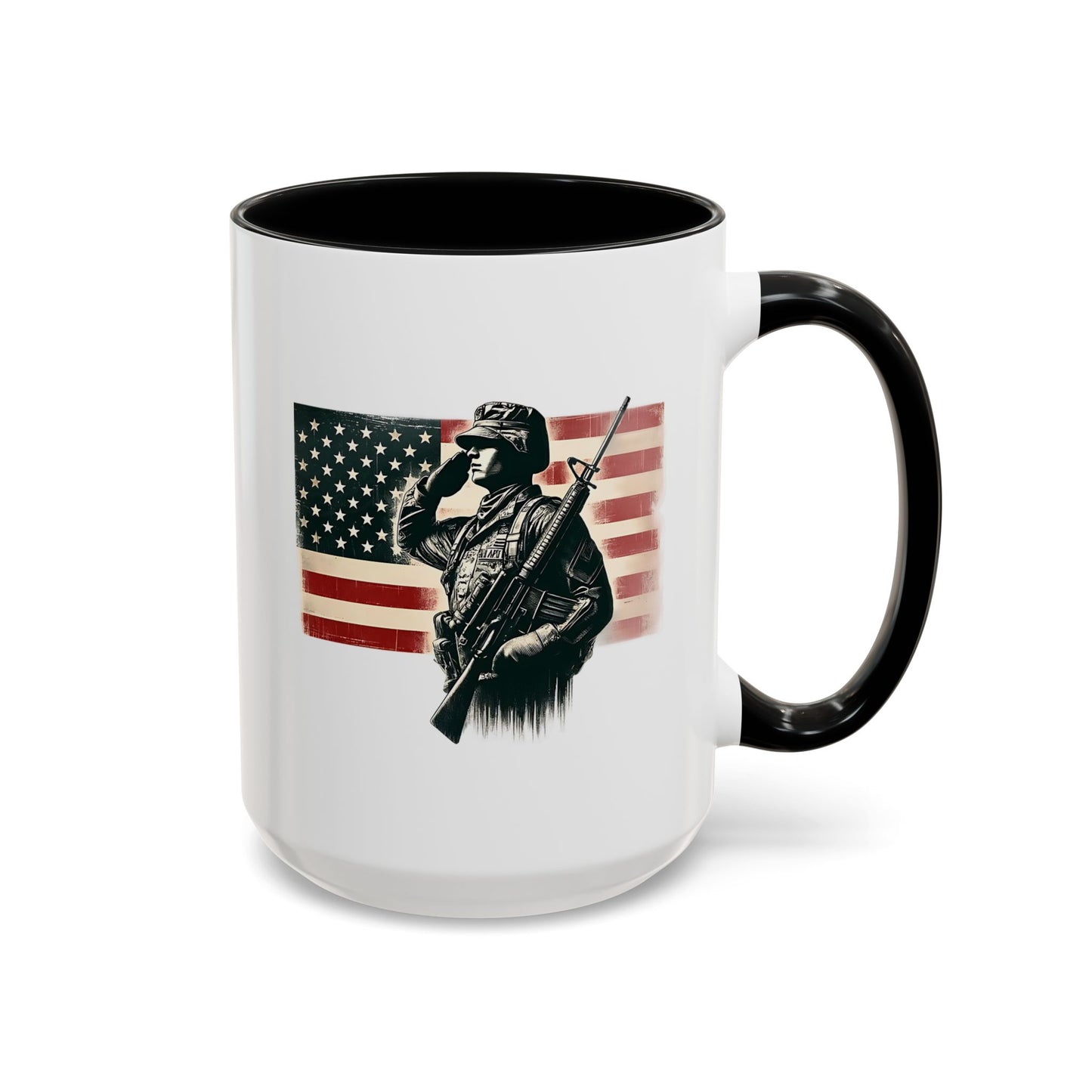 4th of July Mug - Soldier American Flag