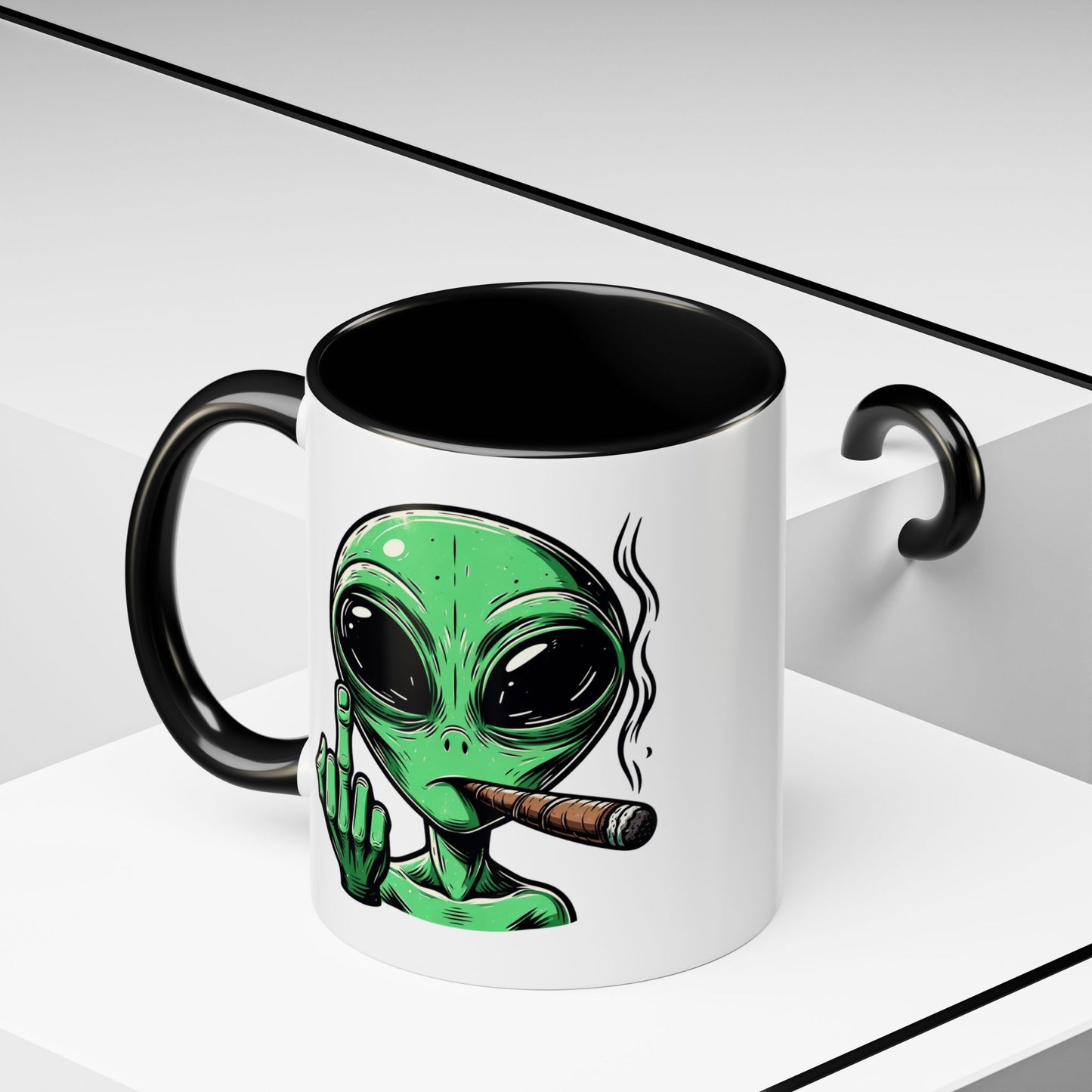 Adult Mug - Green Alien Fuck You Human