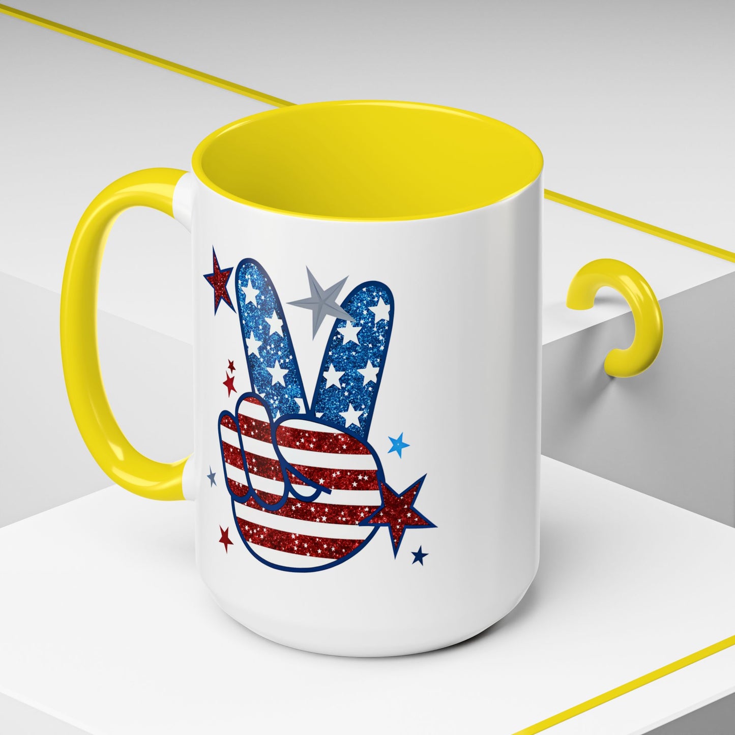 4th of July Mug - America Peace Sign