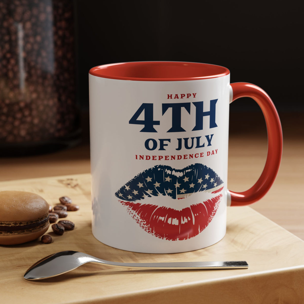 4th of July Mug - Happy 4th of July Flag Lips