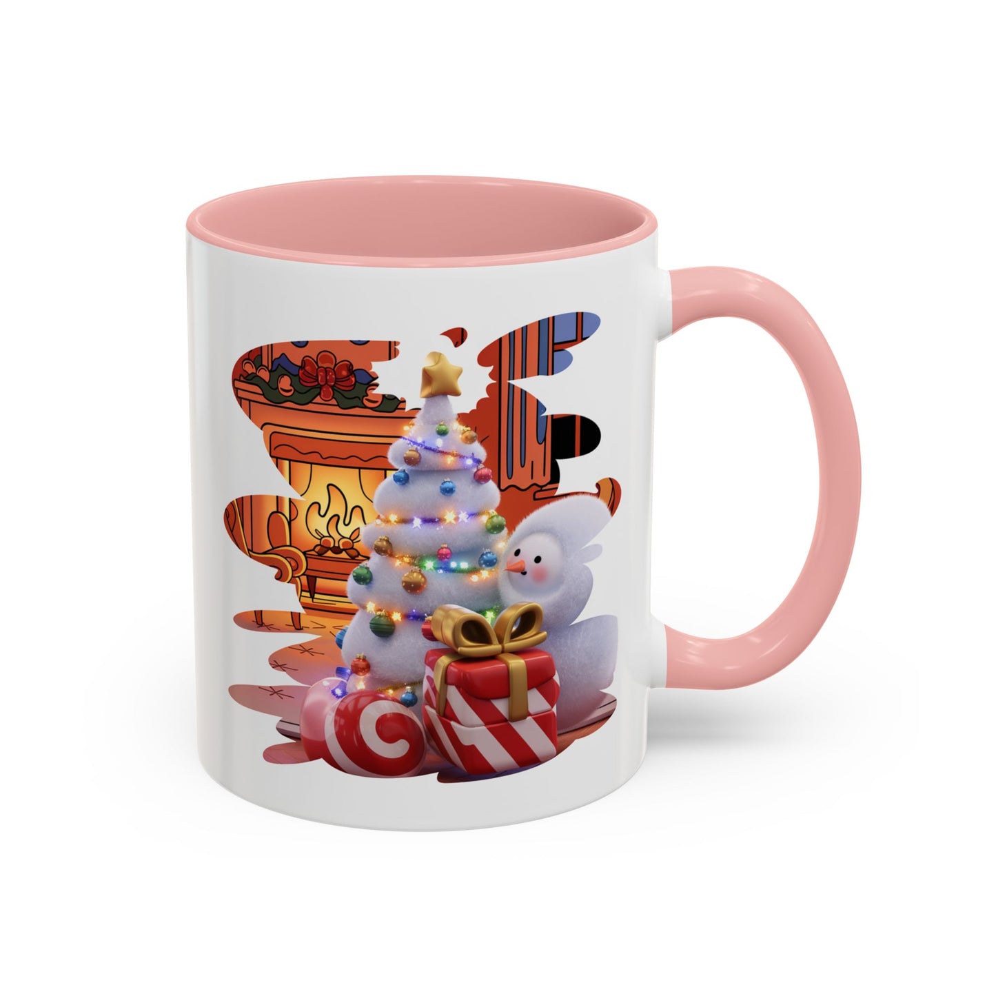 Christmas Mug - Snowman Tree Presents Fireplace