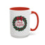 Christmas Mug - Merry Christmas Red Text Bow Wreath