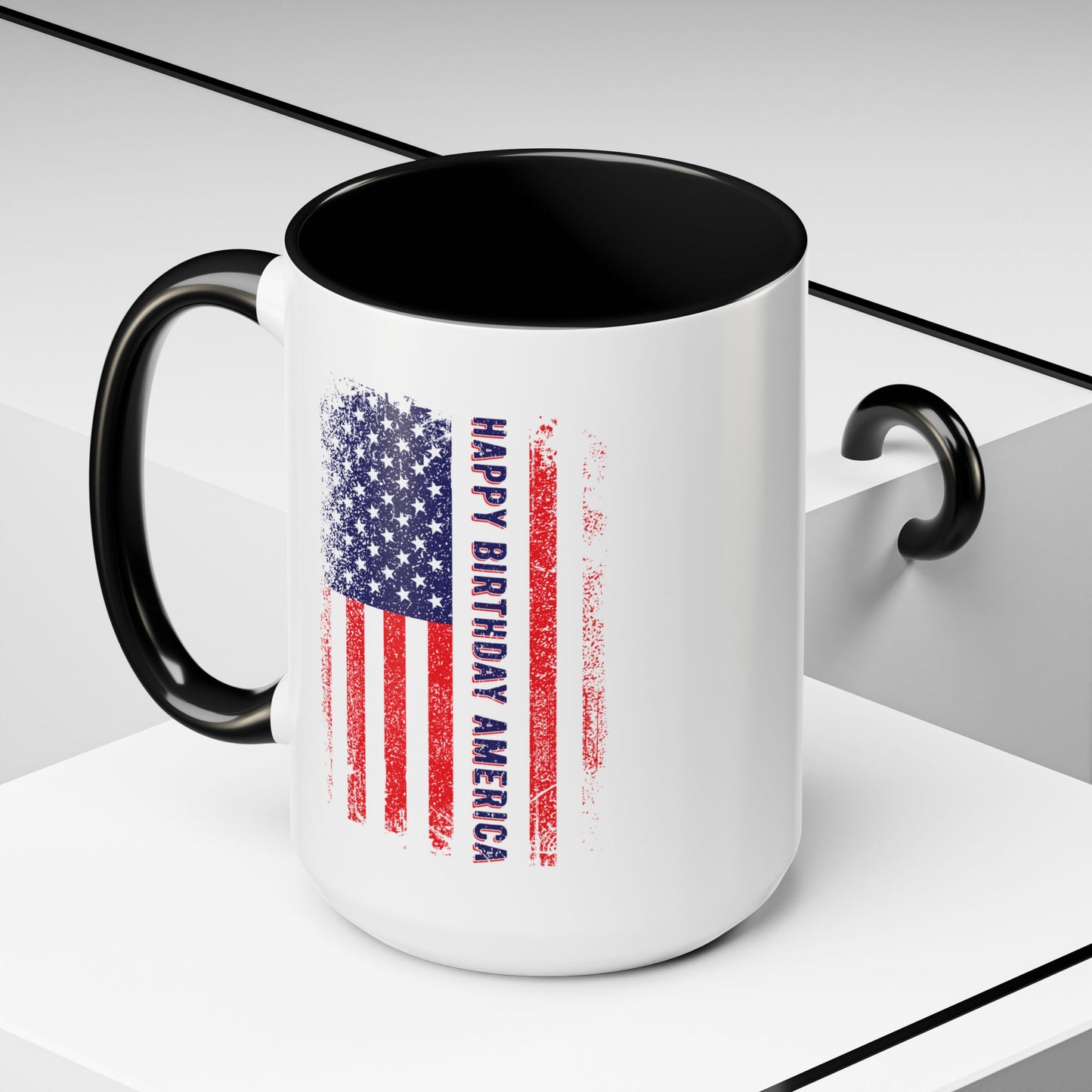4th of July Mug - Happy Birthday America Flag