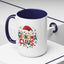 Christmas Mug - Grandma Claus Green Yellow & Red Text Hat Lights Stars