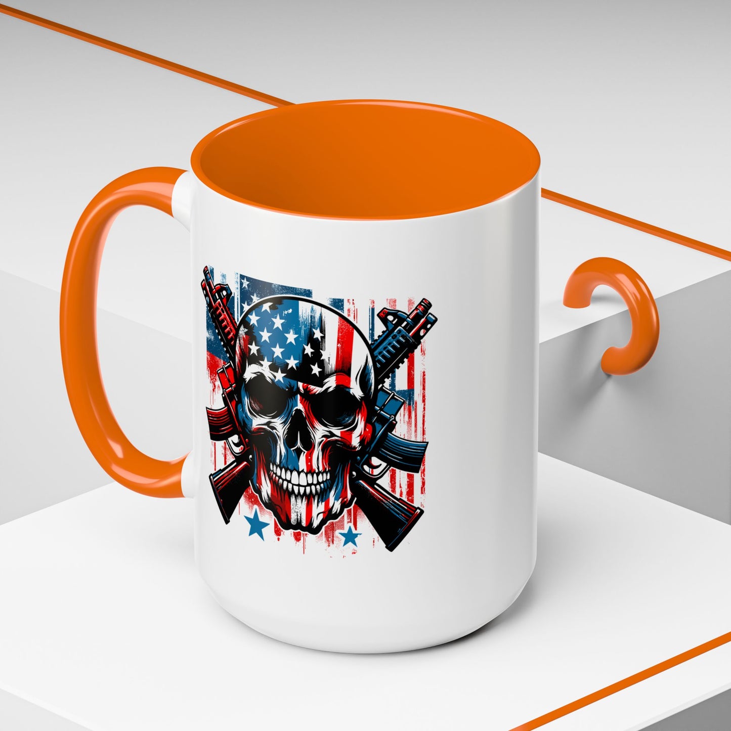 4th of July Mug - Skull With American Flag
