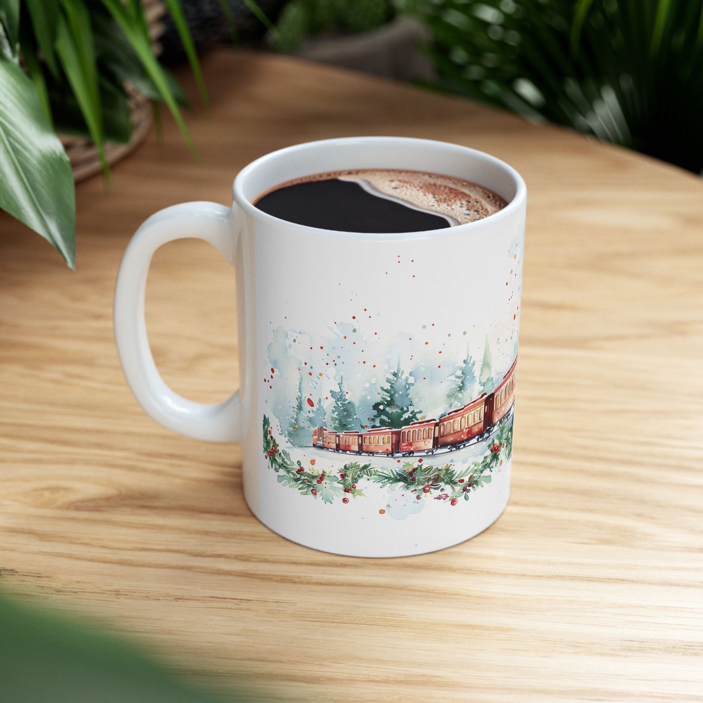 Christmas Mug - Snowy Landscape Train Wrap 9