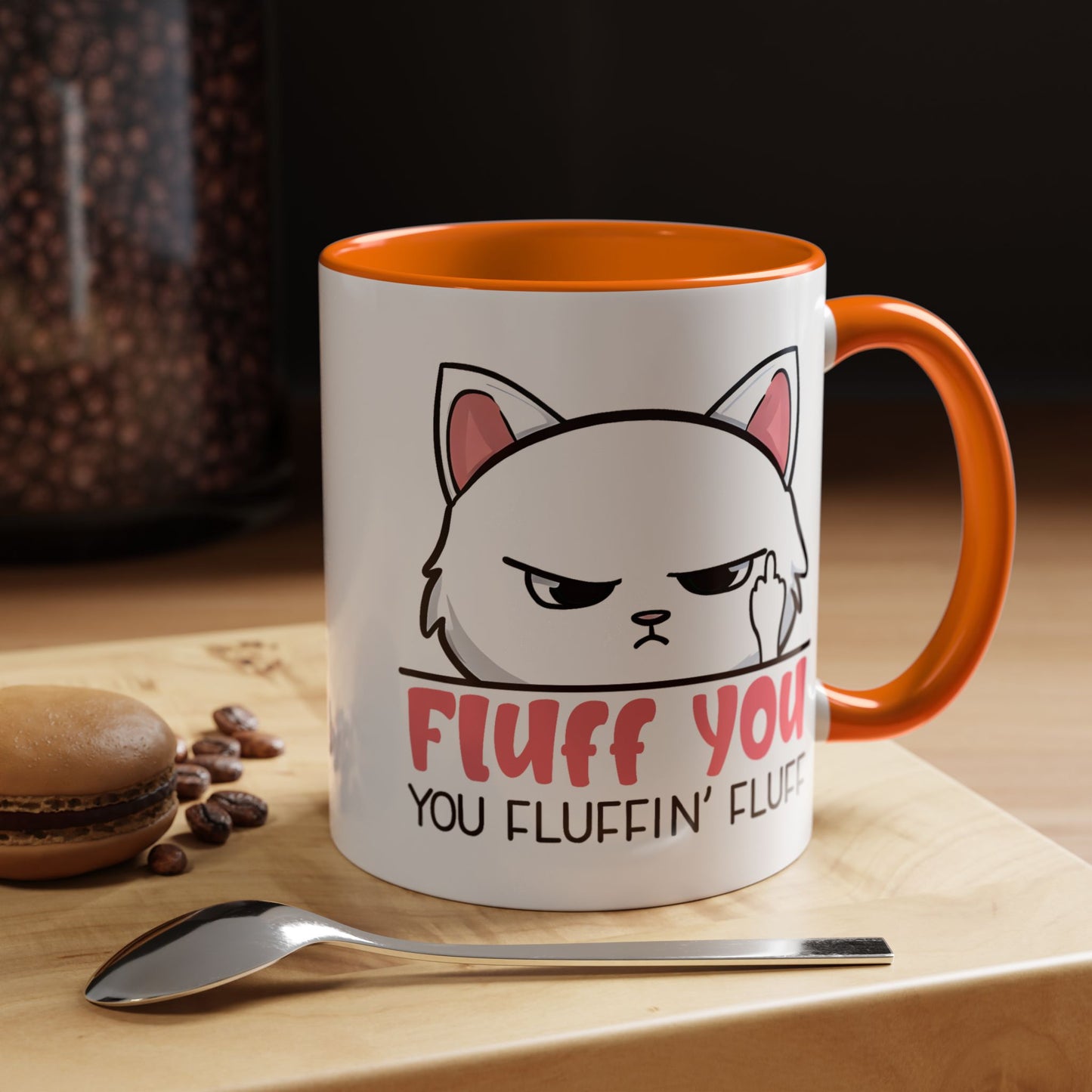 Adult Mug - Fluff You White Cat