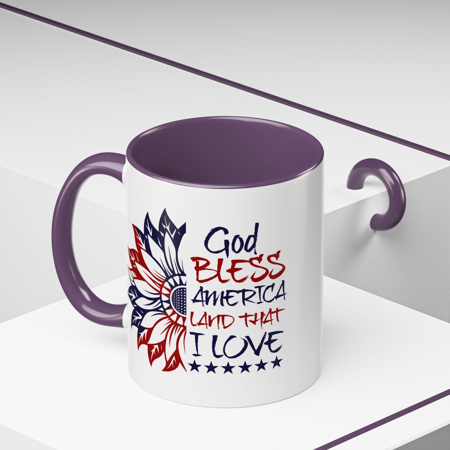 4th of July Mug - God Bless America Sunflower