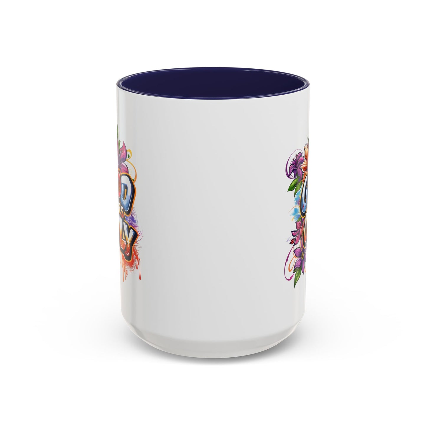 Wellness Mug - Good Vibes Only Graffiti Flowers