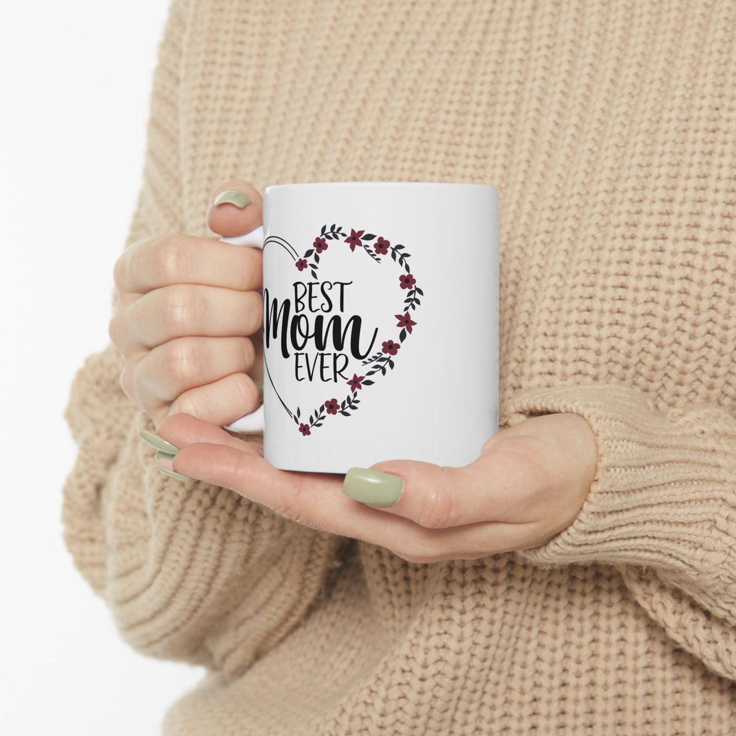 Mother's Day Mug - Best Mom Ever Heart Flower