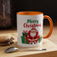 Christmas Mug - Merry Christmas Green & Red Text Santa Presents