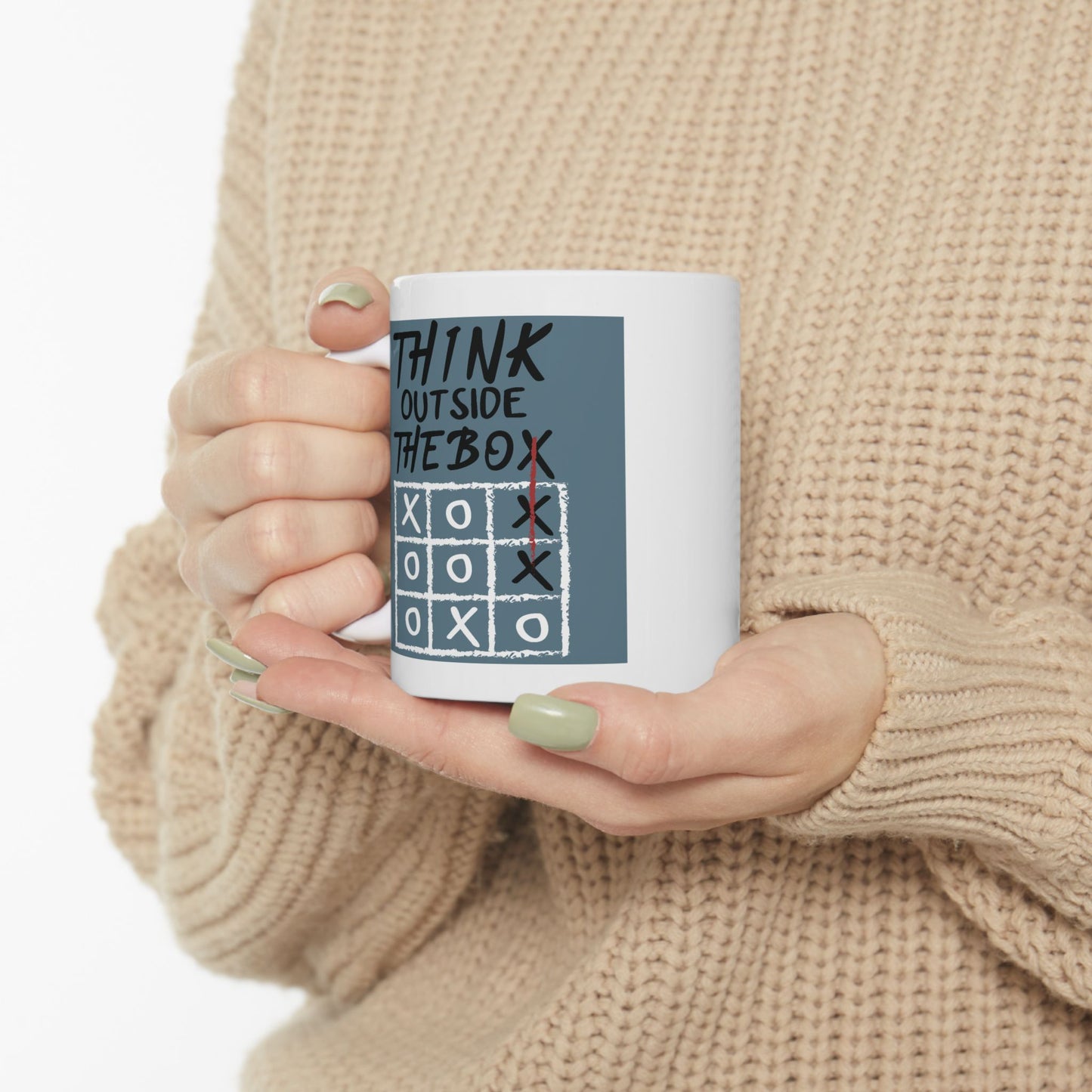 Motivation Mug - Think Outside The Box Naughts & Crosses