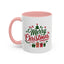 Christmas Mug - Merry Christmas Green & Red Text Tree Snowflakes Presents