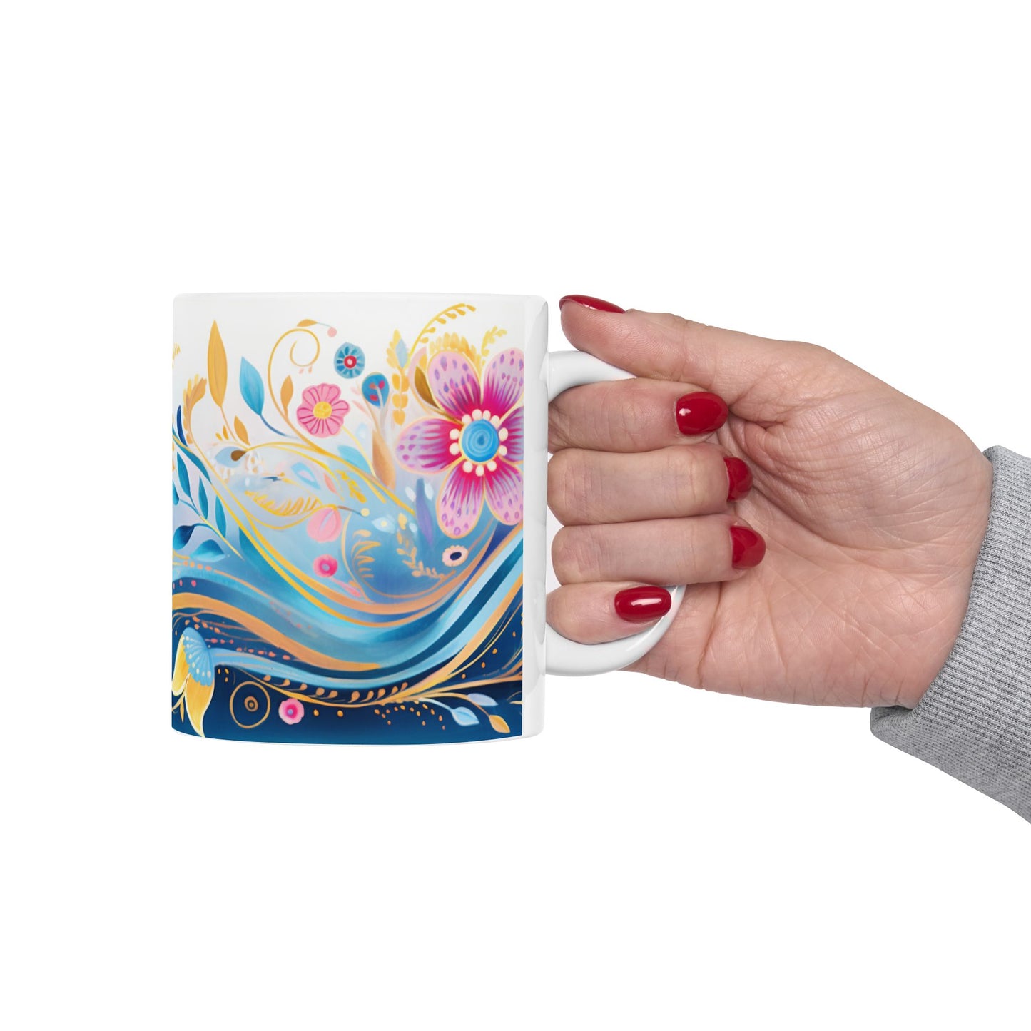 Artistic Mug - Flowing Flowers