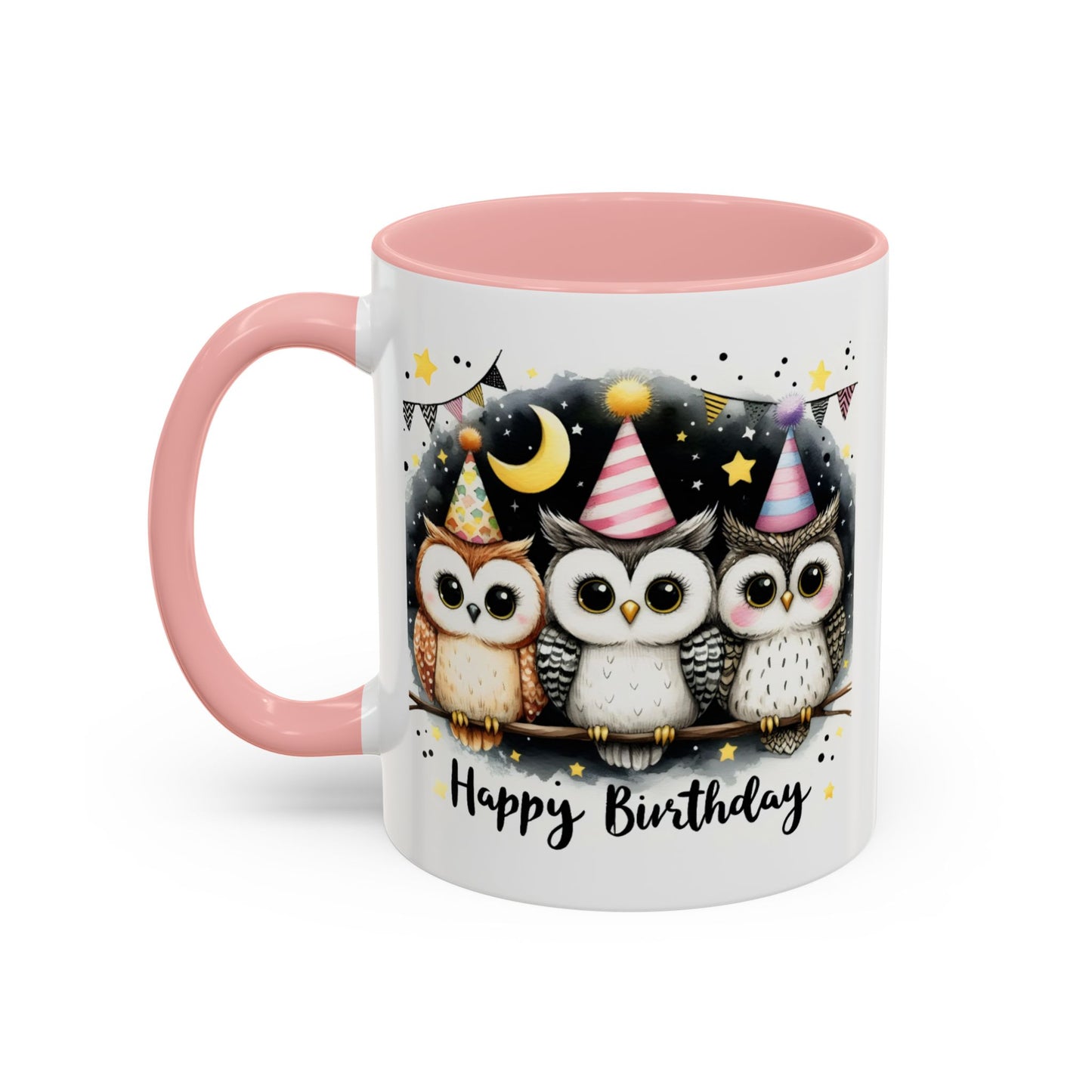 Birthday Mug - Happy Birthday Owls