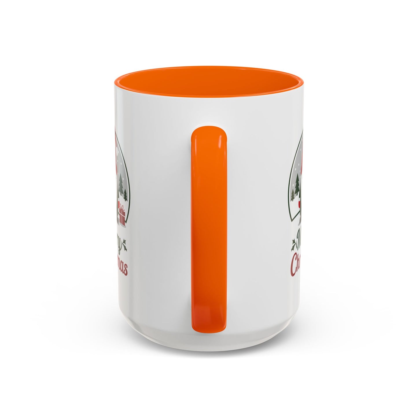 Christmas Mug - Merry Christmas Green & Red Text Gnome Present Trees